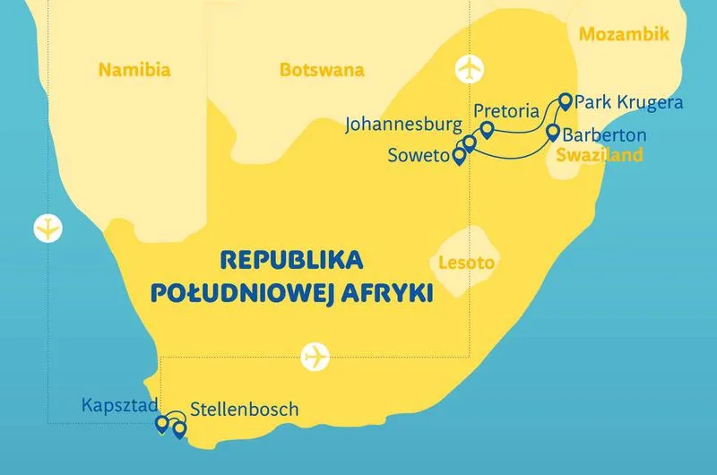 Czas lotu Polska-RPA