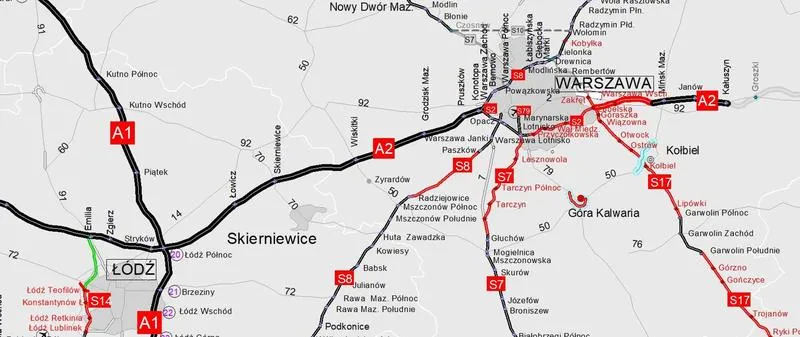 Mapy i lokalizacje A2 Warszawa