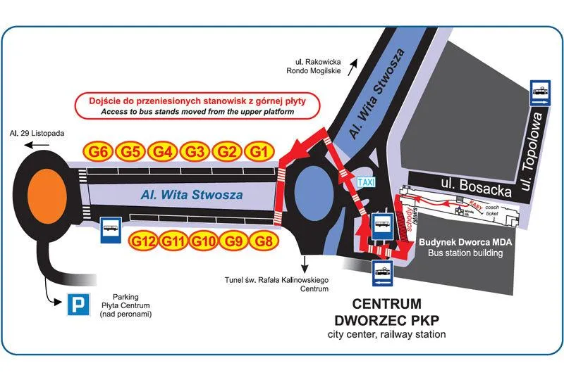 Transport między dworcami w Krakowie