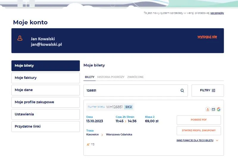 Zakup biletów online