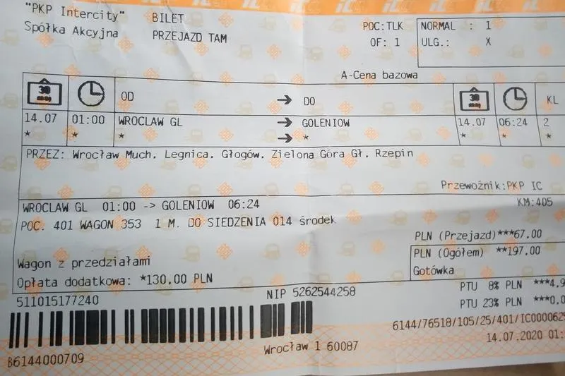 Zwrot biletów PKP Intercity